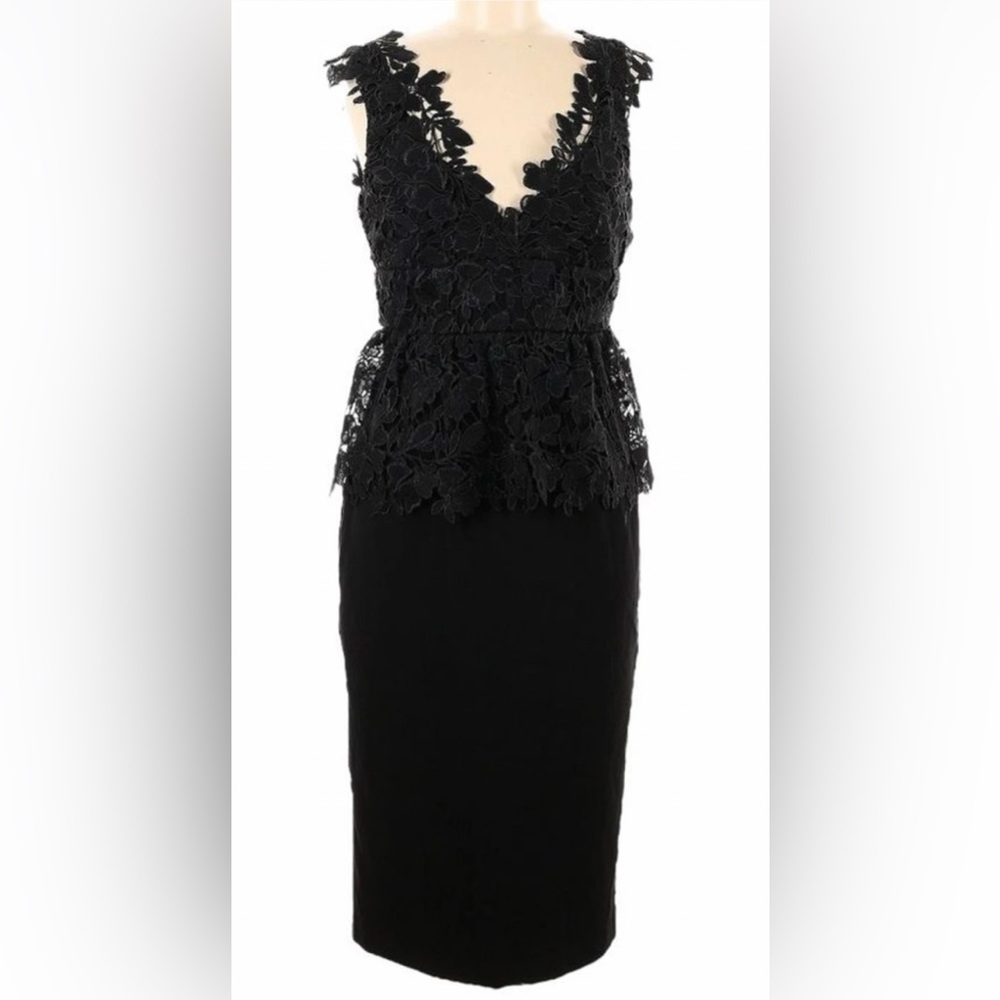 Bardot Black Floral Lace Midi Dress